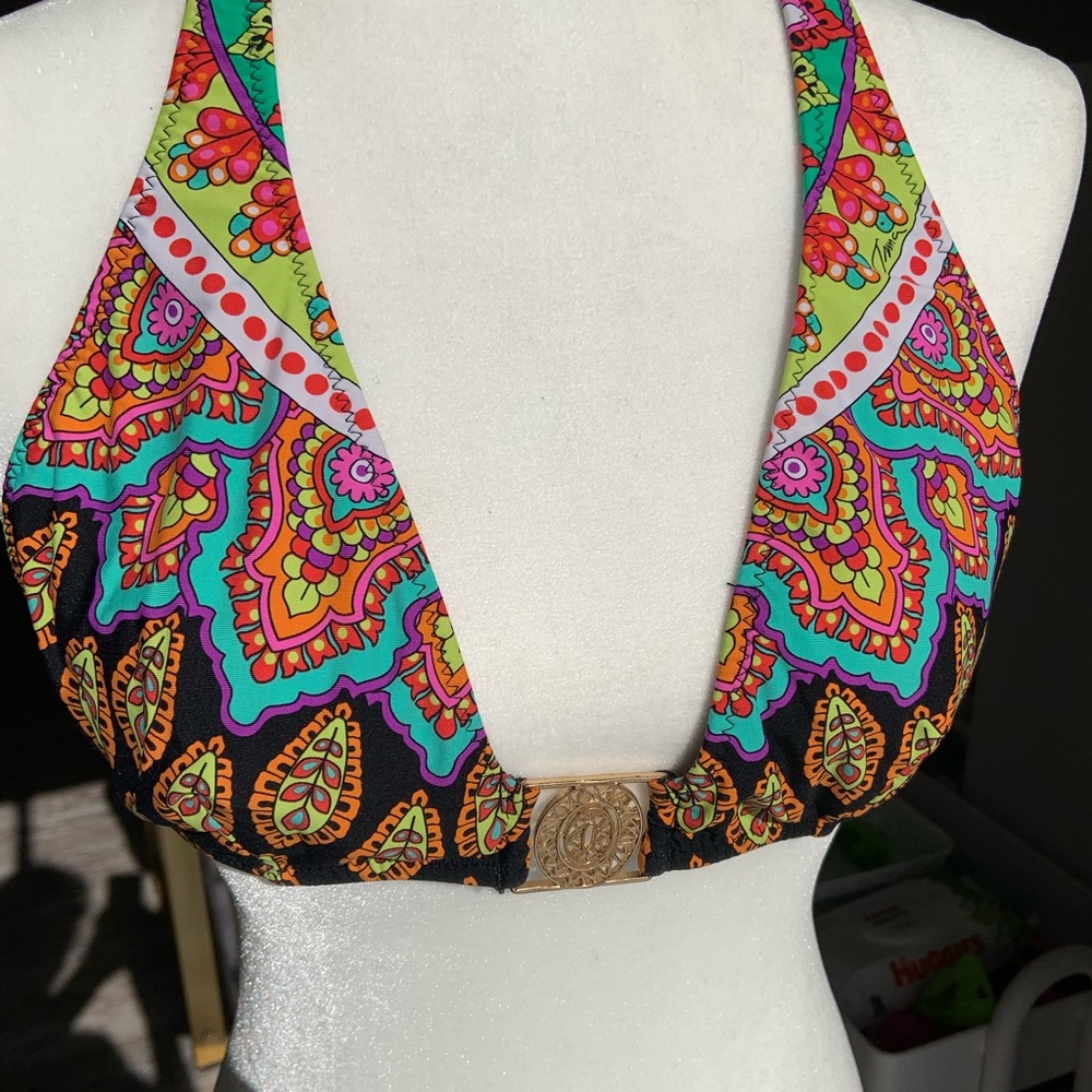 Trina Turk swim top size 10 ties at top and back